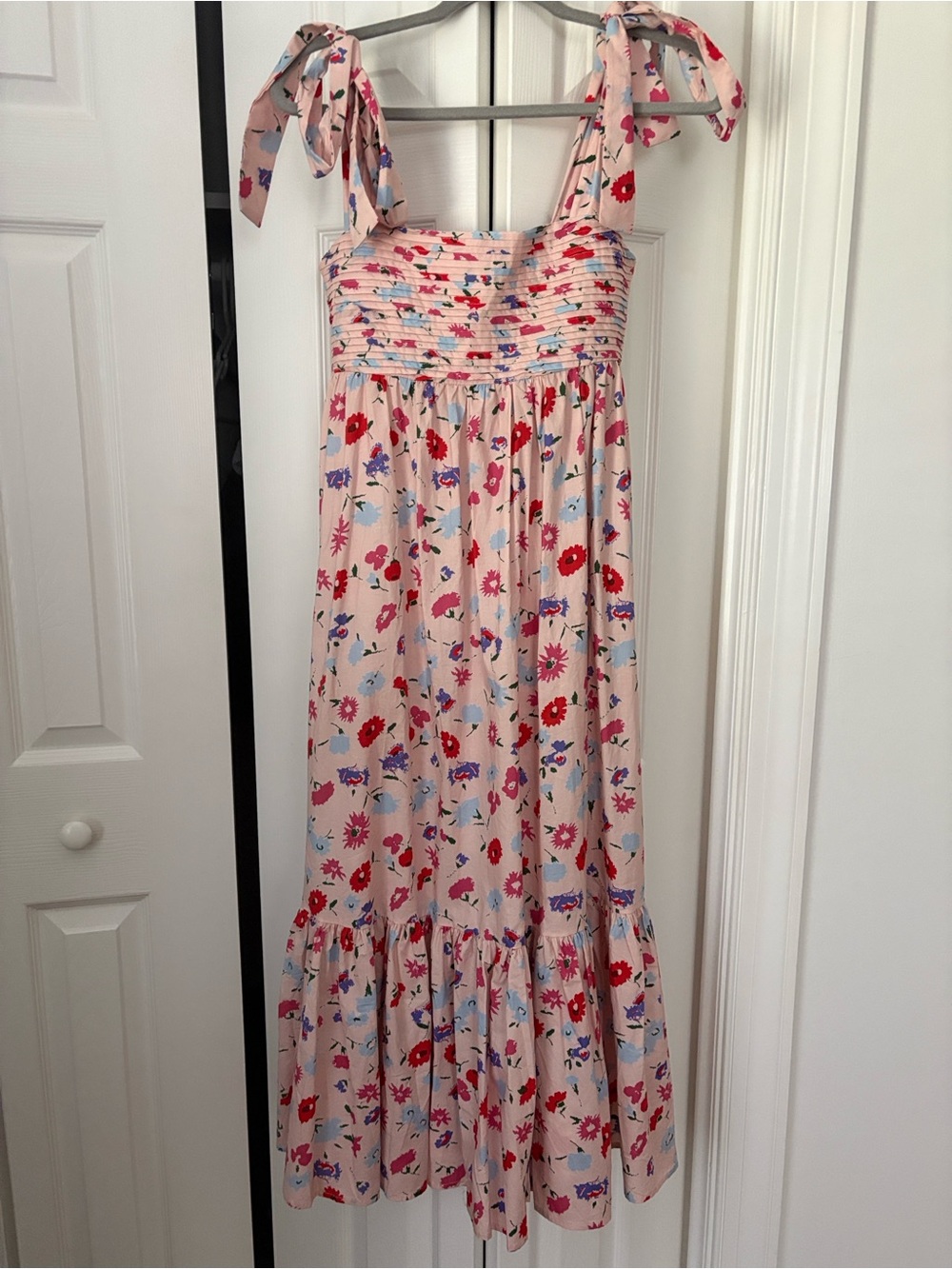 Sofie the Label pink floral midi dress with pockets